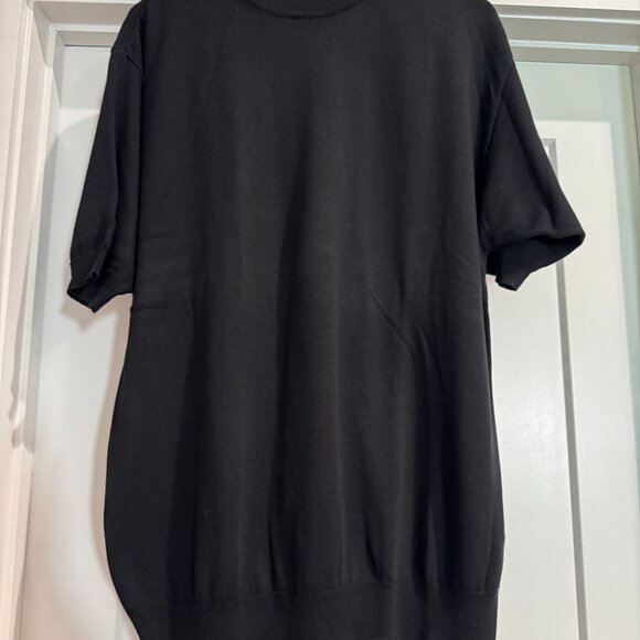 Raffi Linea Uomo Men's Knit Sweater Top Shirt ITALY Large Cotton Black Pullover - Picture 12 of 16